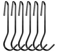 ESFUN Confezione da 12 ganci a S resistenti, colore nero, per appendere utensili da cucina, pentole, padelle, vestiti, asciugamani, piante con angolo di rotazione di 90 gradi