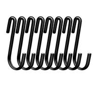 ESFUN - Confezione da 30 ganci a S resistenti neri a forma di S, per utensili da cucina, cucchiai, padelle, pentole, utensili, vestiti, borse, asciugamani, piante