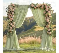 ESGOTBME ESGOTBME - Tenda decorativa verde smeraldo, 6,1 x 3 m, antipiega, per feste, in tessuto morbido, sfondo per matrimoni, decorazioni per feste di compleanno, sfondo per