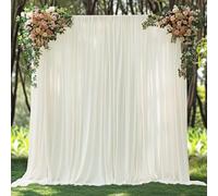 ESGOTBME Sfondo avorio per feste, 6 x 3 m, senza pieghe, in morbido tessuto, per matrimoni, feste di compleanno, decorazioni per fotografie, 1,5 x 3 m, 4 pannelli