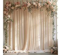 ESGOTBME Sfondo per feste, 6 x 3 m, senza pieghe, in morbido tessuto, per matrimoni, champagne, sfondo per feste di compleanno, sfondo per fotografie, 1,5 x 3 m, 4 pannelli