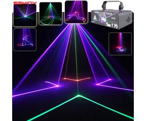 ESHINY 2W animazione RGB Laser Beam Lines Stage Disco Light DJ Party Pattern proiettore scan DMX Dance Bar spettacolo di natale G20N8