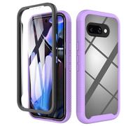 ESHUYI Cover per Google Pixel 10a Custodia in Silicone a Antiurto 360° con Protezione dello Schermo, Rugged Doppia Bumper Trasparente Case Integrale Cover, Viola chiaro