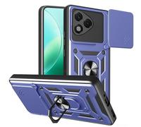 ESHUYI® Cover per Honor 400 Lite 5G con Custodia per Fotocamera Scorrevole e Supporto ad Anello [Custodia Paraurti Compatibile con Supporto Magnetico per Auto], Blu