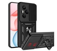 ESHUYI Cover per Honor 400 Pro con Custodia per Fotocamera Scorrevole e Supporto ad Anello [Custodia Paraurti Compatibile con Supporto Magnetico per Auto], Nero