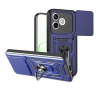 ESHUYI Cover per Honor 600 Lite con Custodia per Fotocamera Scorrevole e Supporto ad Anello [Custodia Paraurti Compatibile con Supporto Magnetico per Auto], Blu