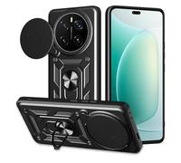 ESHUYI® Cover per Honor Magic7 Pro con Custodia per Fotocamera Scorrevole e Supporto ad Anello [Custodia Paraurti Compatibile con Supporto Magnetico per Auto], Nero
