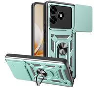 ESHUYI Cover per Honor X5c Plus/Honor X5c con Custodia per Fotocamera Scorrevole e Supporto ad Anello [Custodia Paraurti Compatibile con Supporto Magnetico per Auto], Verde
