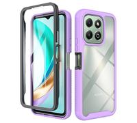 ESHUYI® Cover per Honor X6b/Honor X6a/Honor X5b/Honor X5b Plus Custodia in Silicone a Antiurto 360° con Protezione dello Schermo, Rugged Doppia Bumper Trasparente Case Integrale Cover, Viola chiaro