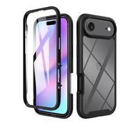 ESHUYI® Cover per iPhone Air Custodia in Silicone a Antiurto 360° con Protezione dello Schermo, Rugged Doppia Bumper Trasparente Case Integrale Cover, Nero