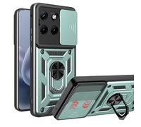 ESHUYI Cover per Motorola Edge 70 Fusion/Edge 70 Fusion+ con Custodia per Fotocamera Scorrevole e Supporto ad Anello [Custodia Paraurti Compatibile con Supporto Magnetico per Auto], Verde