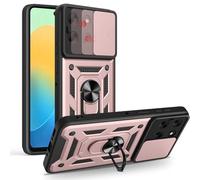 ESHUYI Cover per Motorola Moto G86 5G con Custodia per Fotocamera Scorrevole e Supporto ad Anello [Custodia Paraurti Compatibile con Supporto Magnetico per Auto], Oro rosa