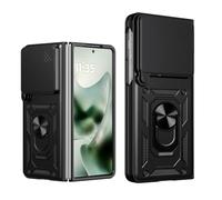 ESHUYI Cover per Motorola Razr Fold con Custodia per Fotocamera Scorrevole e Supporto ad Anello [Custodia Paraurti Compatibile con Supporto Magnetico per Auto], Nero