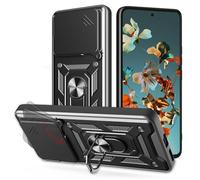 ESHUYI® Cover per Nothing Phone (2a)/Phone (2a) Plus con Custodia per Fotocamera Scorrevole e Supporto ad Anello [Custodia Paraurti Compatibile con Supporto Magnetico per Auto], Nero