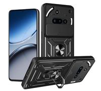 ESHUYI® Cover per Nothing Phone (3a) con Custodia per Fotocamera Scorrevole e Supporto ad Anello [Custodia Paraurti Compatibile con Supporto Magnetico per Auto], Nero