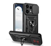 ESHUYI Cover per Nothing Phone (3a) Lite con Custodia per Fotocamera Scorrevole e Supporto ad Anello [Custodia Paraurti Compatibile con Supporto Magnetico per Auto], Nero