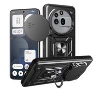 ESHUYI® Cover per Nothing Phone (3a) Pro con Custodia per Fotocamera Scorrevole e Supporto ad Anello [Custodia Paraurti Compatibile con Supporto Magnetico per Auto], Nero