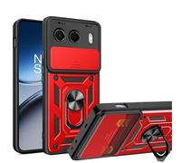 ESHUYI® Cover per OnePlus Nord 4 5G con Custodia per Fotocamera Scorrevole e Supporto ad Anello [Custodia Paraurti Compatibile con Supporto Magnetico per Auto], Rosso