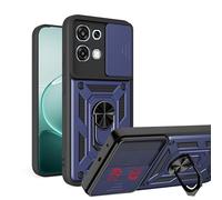 ESHUYI Cover per Oppo A6 Pro(4G/5G) con Custodia per Fotocamera Scorrevole e Supporto ad Anello [Custodia Paraurti Compatibile con Supporto Magnetico per Auto], Blu