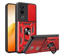 ESHUYI® Cover per OPPO A80 5G/Oppo K12x con Custodia per Fotocamera Scorrevole e Supporto ad Anello [Custodia Paraurti Compatibile con Supporto Magnetico per Auto], Rosso
