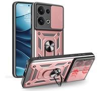ESHUYI® Cover per Oppo Reno13 con Custodia per Fotocamera Scorrevole e Supporto ad Anello [Custodia Paraurti Compatibile con Supporto Magnetico per Auto], Oro rosa