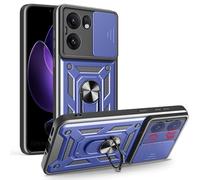 ESHUYI® Cover per Oppo Reno13 F (4G/5G) con Custodia per Fotocamera Scorrevole e Supporto ad Anello [Custodia Paraurti Compatibile con Supporto Magnetico per Auto], Blu