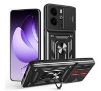 ESHUYI Cover per Realme 14 5G con Custodia per Fotocamera Scorrevole e Supporto ad Anello [Custodia Paraurti Compatibile con Supporto Magnetico per Auto], Nero