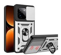 ESHUYI® Cover per Realme GT 7 Pro 5G con Custodia per Fotocamera Scorrevole e Supporto ad Anello [Custodia Paraurti Compatibile con Supporto Magnetico per Auto], Argento