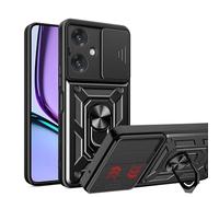 ESHUYI® Cover per Realme Note 60 4G con Custodia per Fotocamera Scorrevole e Supporto ad Anello [Custodia Paraurti Compatibile con Supporto Magnetico per Auto], Nero