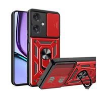 ESHUYI® Cover per Realme Note 60 4G con Custodia per Fotocamera Scorrevole e Supporto ad Anello [Custodia Paraurti Compatibile con Supporto Magnetico per Auto], Rosso