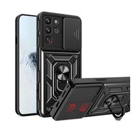 ESHUYI® Cover per Red Magic 10 Pro/10 Pro+ con Custodia per Fotocamera Scorrevole e Supporto ad Anello [Custodia Paraurti Compatibile con Supporto Magnetico per Auto], Nero