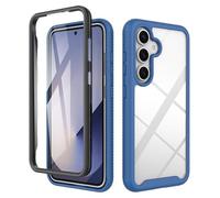 ESHUYI® Cover per Samsung Galaxy S25 Custodia in Silicone a Antiurto 360° con Protezione dello Schermo, Rugged Doppia Bumper Trasparente Case Integrale Cover, Blu Scuro