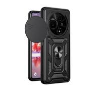ESHUYI Cover per TCL 605 4G con Custodia per Fotocamera Scorrevole e Supporto ad Anello [Custodia Paraurti Compatibile con Supporto Magnetico per Auto], Nero