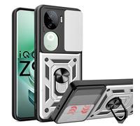 ESHUYI® Cover per vivo V40e 5G con Custodia per Fotocamera Scorrevole e Supporto ad Anello [Custodia Paraurti Compatibile con Supporto Magnetico per Auto], Argento