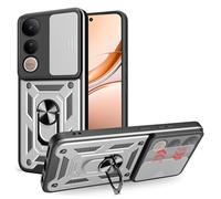 ESHUYI® Cover per vivo V50 Lite (4G/5G) con Custodia per Fotocamera Scorrevole e Supporto ad Anello [Custodia Paraurti Compatibile con Supporto Magnetico per Auto], Argento