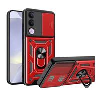ESHUYI Cover per vivo V70 FE con Custodia per Fotocamera Scorrevole e Supporto ad Anello [Custodia Paraurti Compatibile con Supporto Magnetico per Auto], Rosso