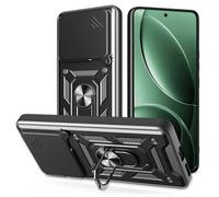 ESHUYI Cover per vivo X200 FE con Custodia per Fotocamera Scorrevole e Supporto ad Anello [Custodia Paraurti Compatibile con Supporto Magnetico per Auto], Nero