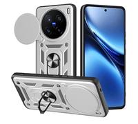 ESHUYI® Cover per vivo X200 Pro 5G con Custodia per Fotocamera Scorrevole e Supporto ad Anello [Custodia Paraurti Compatibile con Supporto Magnetico per Auto], Argento