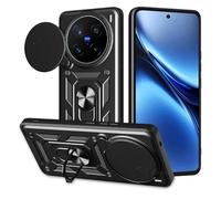 ESHUYI® Cover per vivo X200 Pro 5G con Custodia per Fotocamera Scorrevole e Supporto ad Anello [Custodia Paraurti Compatibile con Supporto Magnetico per Auto], Nero