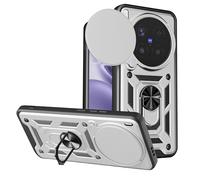 ESHUYI Cover per vivo X300 Pro con Custodia per Fotocamera Scorrevole e Supporto ad Anello [Custodia Paraurti Compatibile con Supporto Magnetico per Auto], Argento