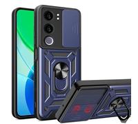 ESHUYI® Cover per vivo Y19s 4G con Custodia per Fotocamera Scorrevole e Supporto ad Anello [Custodia Paraurti Compatibile con Supporto Magnetico per Auto], Blu