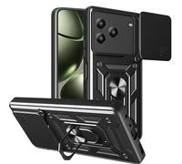 ESHUYI Cover per ZTE Blade A76 4G/Blade A36 4G con Custodia per Fotocamera Scorrevole e Supporto ad Anello [Custodia Paraurti Compatibile con Supporto Magnetico per Auto], Nero