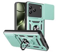 ESHUYI Cover per ZTE Blade A76 4G/Blade A36 4G con Custodia per Fotocamera Scorrevole e Supporto ad Anello [Custodia Paraurti Compatibile con Supporto Magnetico per Auto], Verde
