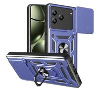 ESHUYI Cover per ZTE Blade A76 4G/Blade A36 4G con Custodia per Fotocamera Scorrevole e Supporto ad Anello [Custodia Paraurti Compatibile con Supporto Magnetico per Auto], Blu