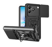 ESHUYI Cover per ZTE Blade V80 Pro/nubia V80 Pro con Custodia per Fotocamera Scorrevole e Supporto ad Anello [Custodia Paraurti Compatibile con Supporto Magnetico per Auto], Nero