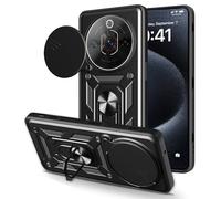 ESHUYI® Cover per ZTE nubia Focus 5G con Custodia per Fotocamera Scorrevole e Supporto ad Anello [Custodia Paraurti Compatibile con Supporto Magnetico per Auto], Nero