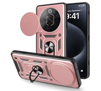 ESHUYI® Cover per ZTE nubia Focus 5G con Custodia per Fotocamera Scorrevole e Supporto ad Anello [Custodia Paraurti Compatibile con Supporto Magnetico per Auto], Oro rosa