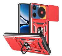ESHUYI® Cover per ZTE nubia Music con Custodia per Fotocamera Scorrevole e Supporto ad Anello [Custodia Paraurti Compatibile con Supporto Magnetico per Auto], Rosso