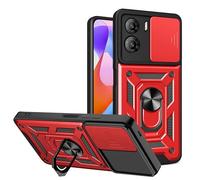 ESHUYI Cover per ZTE nubia Neo 3 5G con Custodia per Fotocamera Scorrevole e Supporto ad Anello [Custodia Paraurti Compatibile con Supporto Magnetico per Auto], Rosso