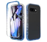 ESHUYI® Trasparente Cover per Google Pixel 9a Custodia in silicone a Antiurto 360° con Protezione per lo Schermo Integrata, Caso Protettivo Antineve e Antipolvere, Blu